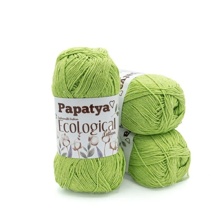 Fire textile, Ariadna, Wloczka EcoLogical Papatya, 100% bumbac, 300m, verde