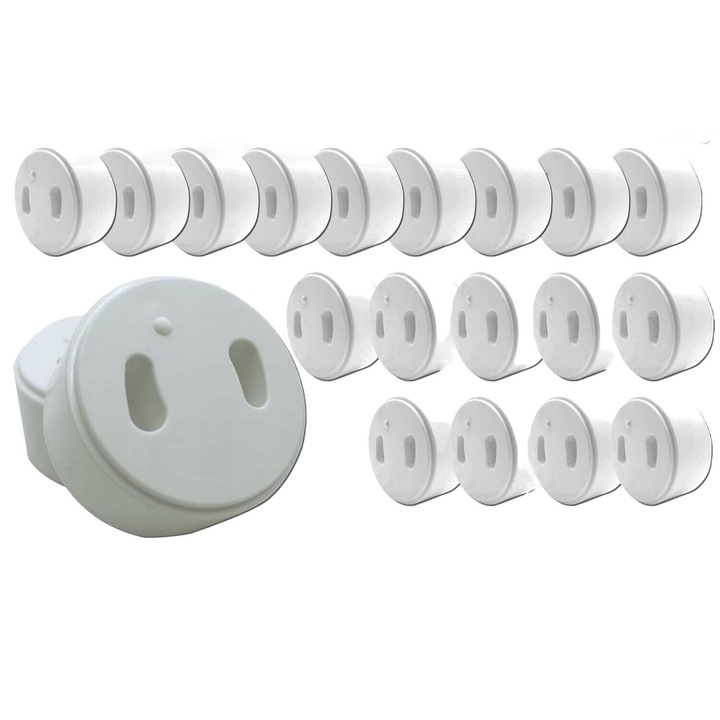 Set 20 protectii pentru priza, Alb
