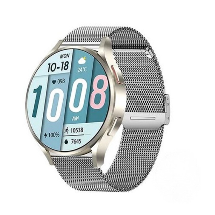 Ceas SmartWatch F8 Plus Smart Watch 1.39 inch Bluetooth rezistent Apa iP67 apel bluetooth Notificari Apeluri/Sms/Social Media monitorizare ritm cardiac player muzica Bratara argintie mata