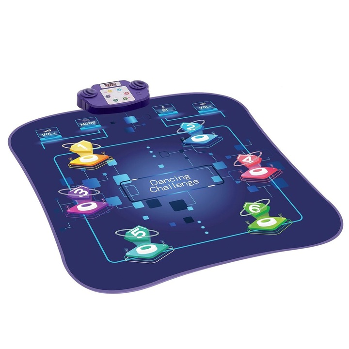 Музикална подложка за танци, Bluetooth, 930 x 830 x 45 мм, против хлъзгане, свободни танцови режими, 4 клавиша, 6 клавиша, памет, електронен барабан