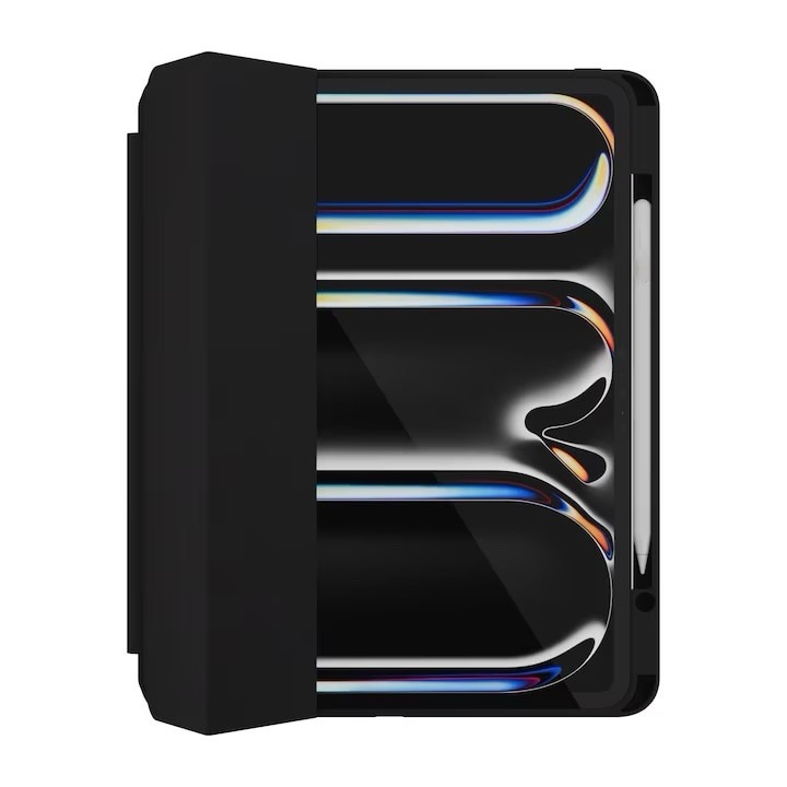 Husa pentru Apple iPad Pro 13 (2024) M4, Tip Stand, Cu Suport Apple Pencil, Negru