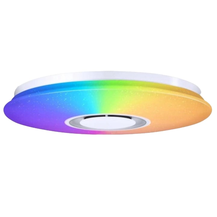 Plafoniera LED RGB cu Bluetooth, Suntrade, 60W, 40cm, cu difuzor integrat, telecomanda inclusa