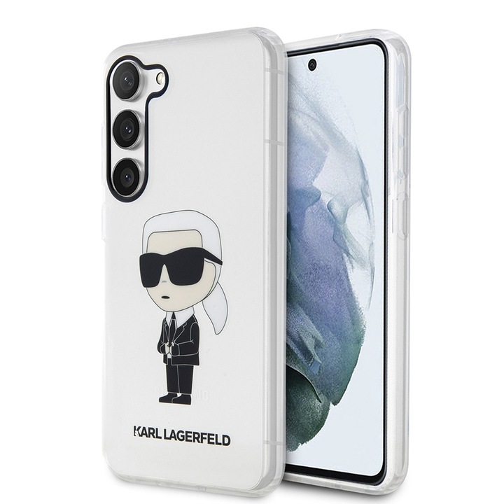 Husa compatibila cu Samsung Galaxy S23, X86, Policarbonat, Ikonik Karl Lagerfeld