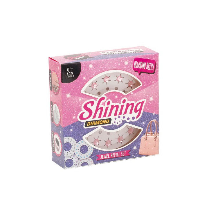 Set Refill Bling Bling - Rezerve pentru Masina cu Diamante pentru Par, - 24 de Placi cu 360 de Pietre Stralucitoare