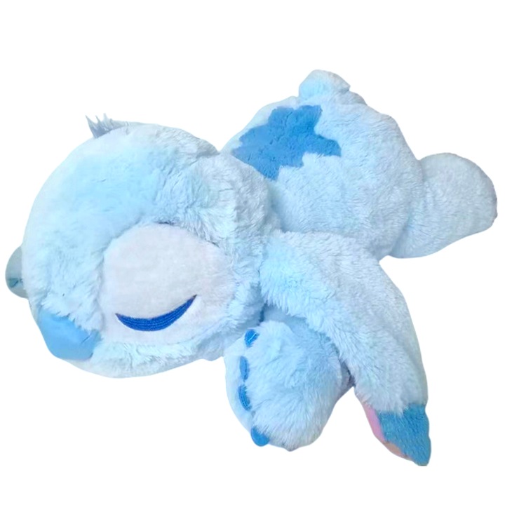 Плюшена играчка Stitch 45 см, светло синя плюшена играчка Stitch, плюшена играчка с меки уши, плюшена играчка Lilo & Stitch, светло синя детска плюшена играчка