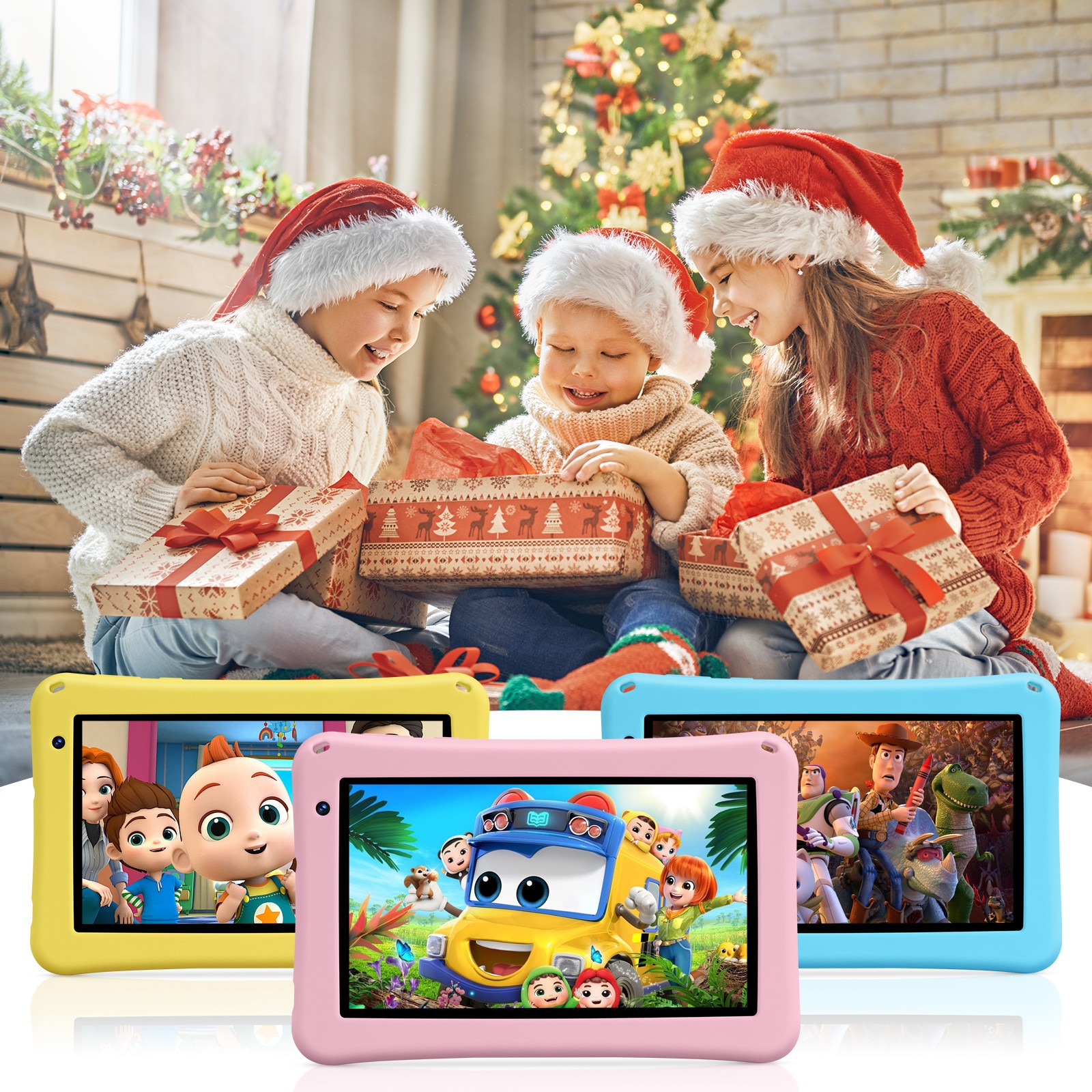 Tableta copii 7 inci，BRILLAR Tableta Android 13, octa-core，8GB RAM，64GB，WIFI，Bluetooth, Albastru cer