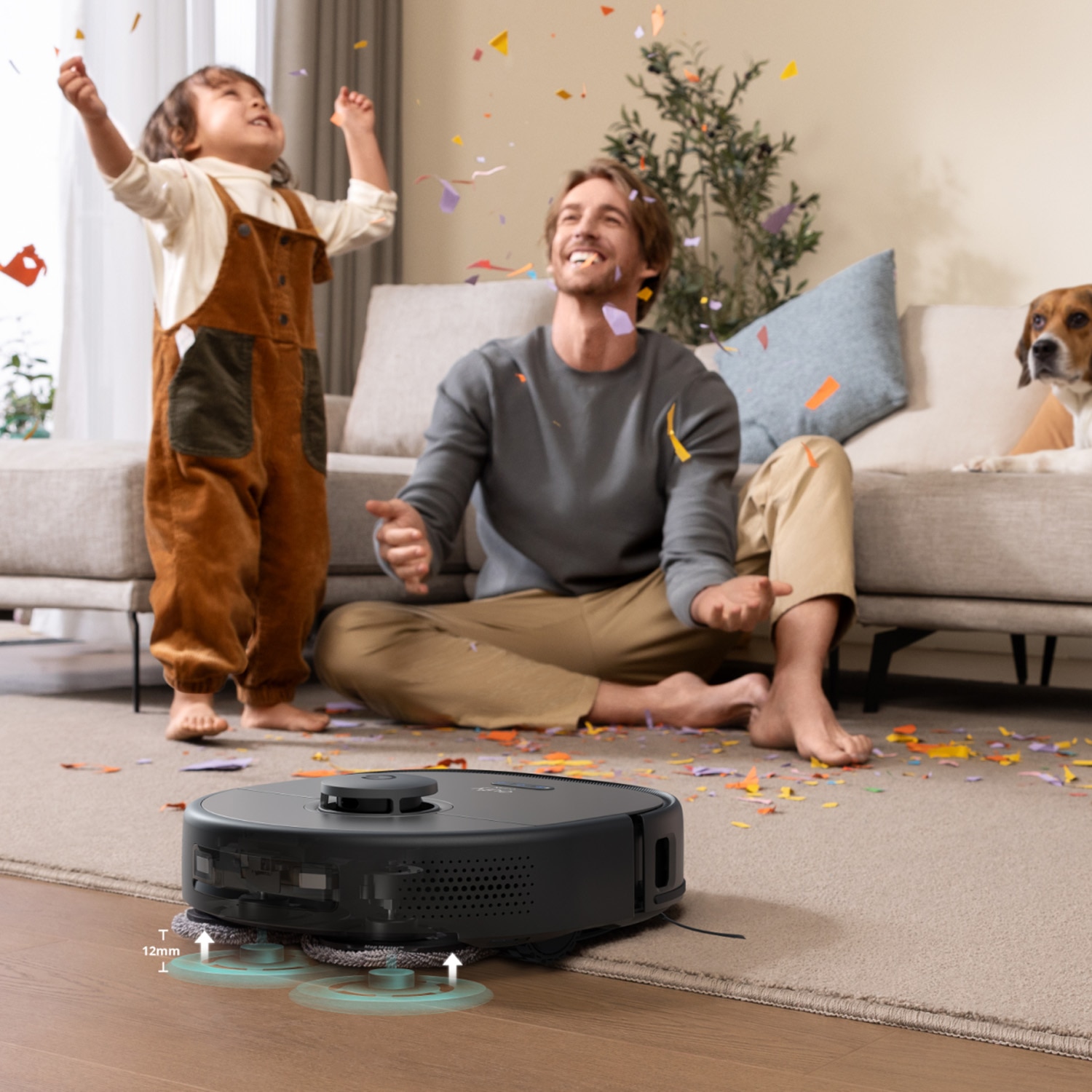 Robot de aspirare Eufy Clean X9 Pro, aspirator si mop, 5500Pa, autonomie 240 min, navigare cu laser, 5200 mAh, recipient praf 410 ml, statie de incarcare/curatare, uscare mop, negru