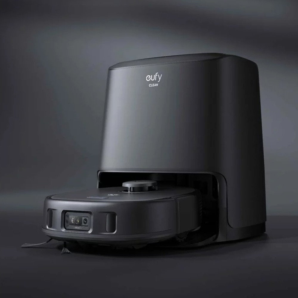 Robot de aspirare Eufy Clean X9 Pro, aspirator si mop, 5500Pa, autonomie 240 min, navigare cu laser, 5200 mAh, recipient praf 410 ml, statie de incarcare/curatare, uscare mop, negru