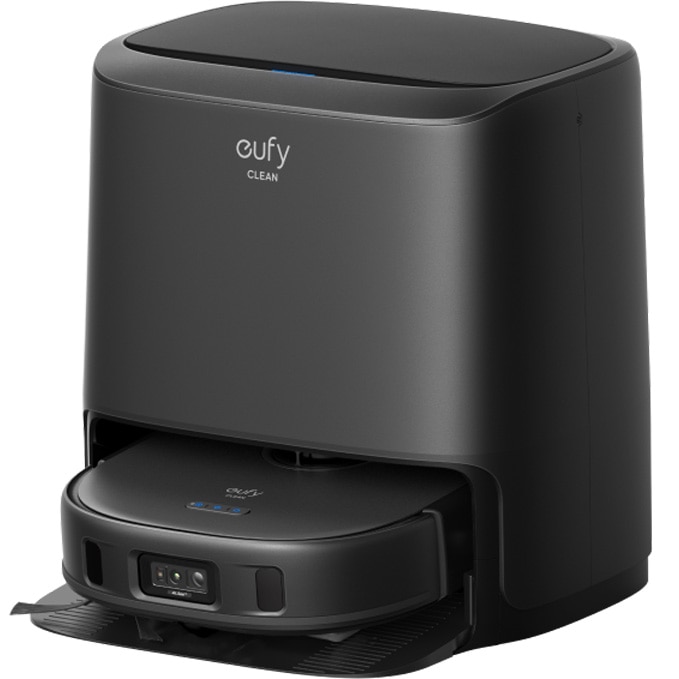 Robot de aspirare Eufy Clean X9 Pro, aspirator si mop, 5500Pa, autonomie 240 min, navigare cu laser, 5200 mAh, recipient praf 410 ml, statie de incarcare/curatare, uscare mop, negru