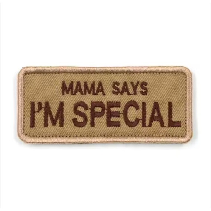 Sticker accesoriu pentru Ham, detasabil, prindere tip Velcro, Mama says I'm special