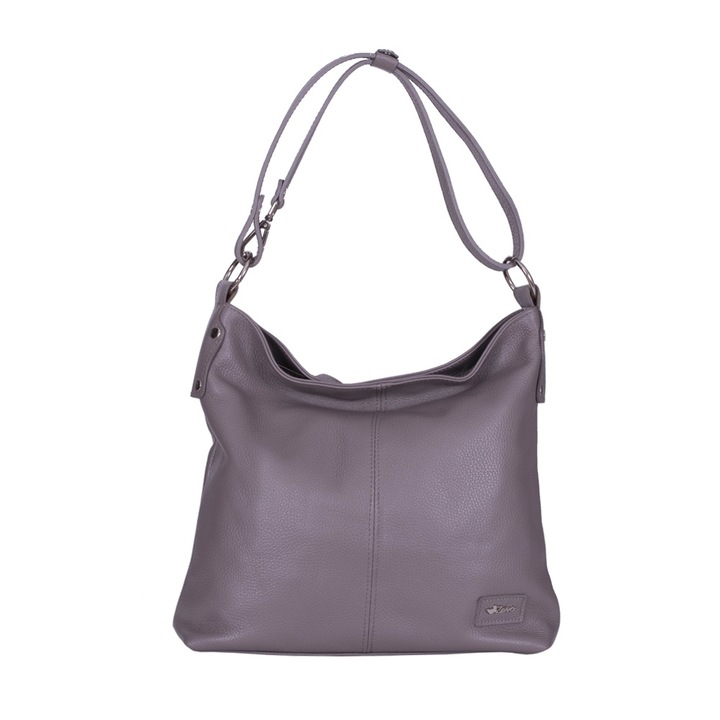 Geanta Zevo Piele Naturala Ara, Grej