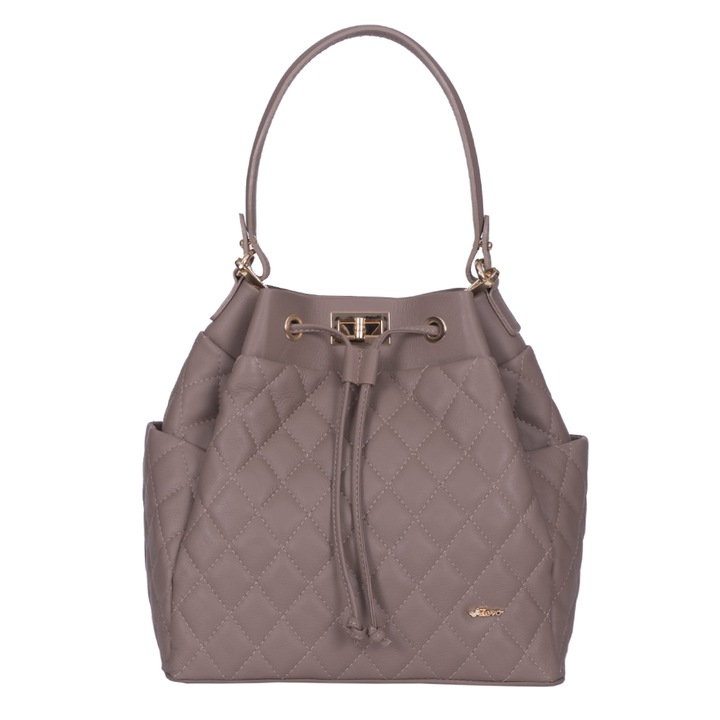 Geanta Zevo tip saculet dama Piele Naturala matlasata, Milena