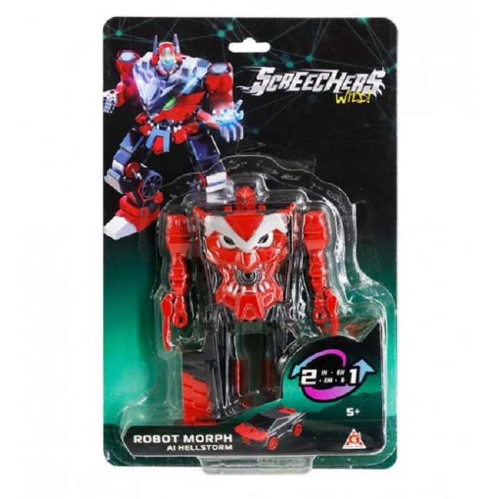 Детска играчка робот-трансформер Robot Morph Ai Hellstorm, Screechers Wild! S5