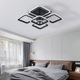 Lustra LED dimabila cu telecomanda lumina cald/neutru/rece + RGB StrongLED 120W intensitate reglabila 5 patrate, carcasa Neagra ZenLED®