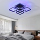 Lustra LED dimabila cu telecomanda lumina cald/neutru/rece + RGB StrongLED 120W intensitate reglabila 5 patrate, carcasa Neagra ZenLED®