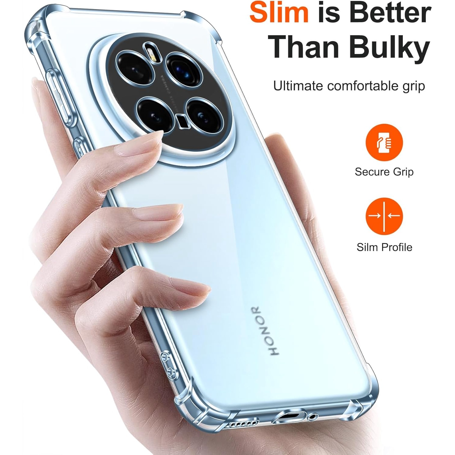 Husa pentru Honor Magic 7 Pro Slim Anti-Shock 1.5mm reinforced 4 corners Transparent