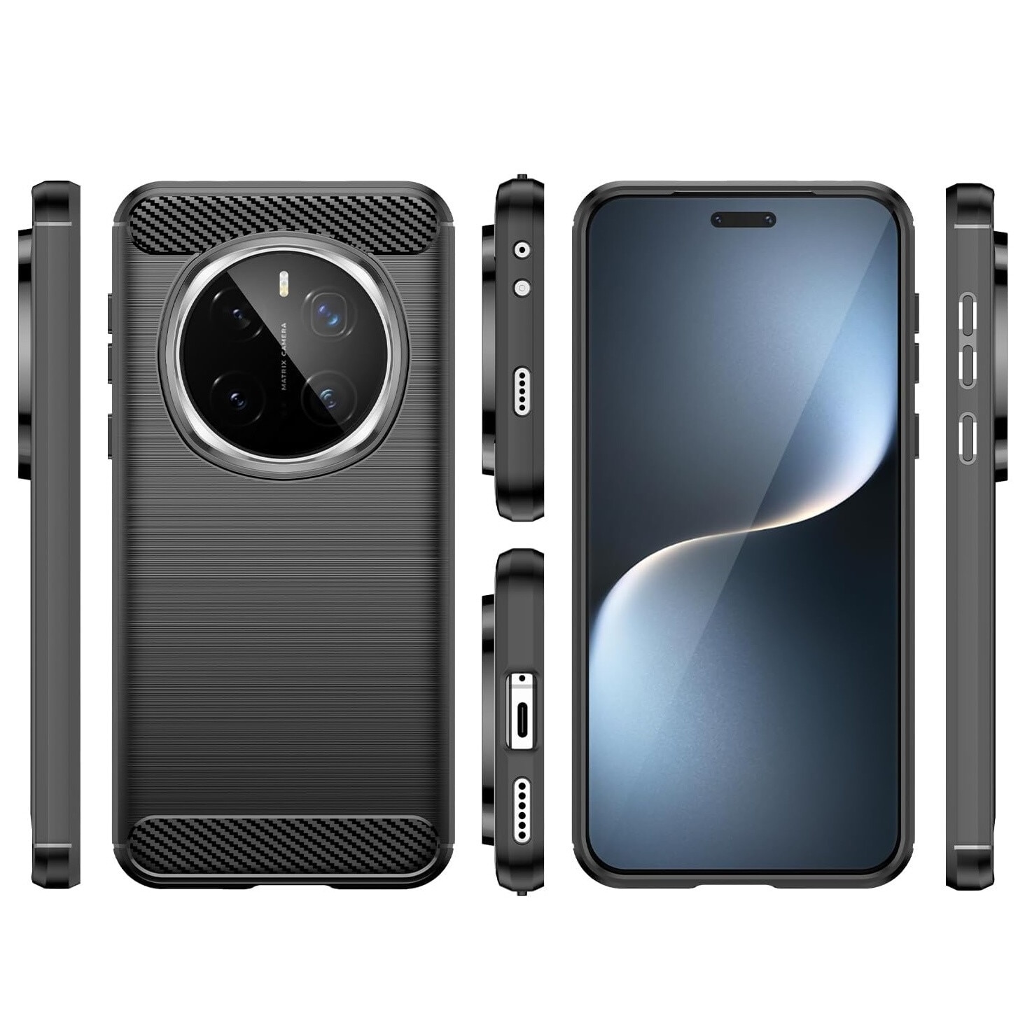 Husa pentruHonor Magic 7 Pro Carbon Liquid Silicone Negru