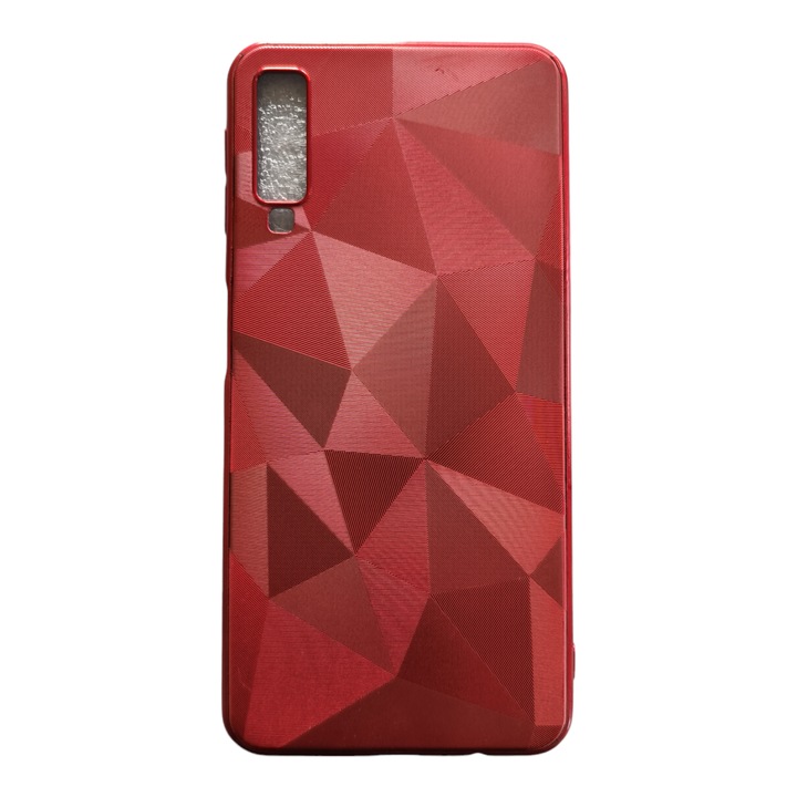 Husa compatibila cu Samsung Galaxy A7-2018 / A750, cu textura diamant 3D, Rosu