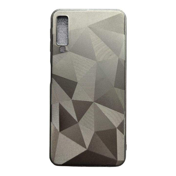 Husa compatibila cu Samsung Galaxy A7-2018 / A750, cu textura diamant 3D, Argintiu
