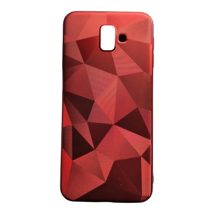 Husa compatibila cu Samsung Galaxy J4+ -2018, cu textura diamant 3D, Rosu