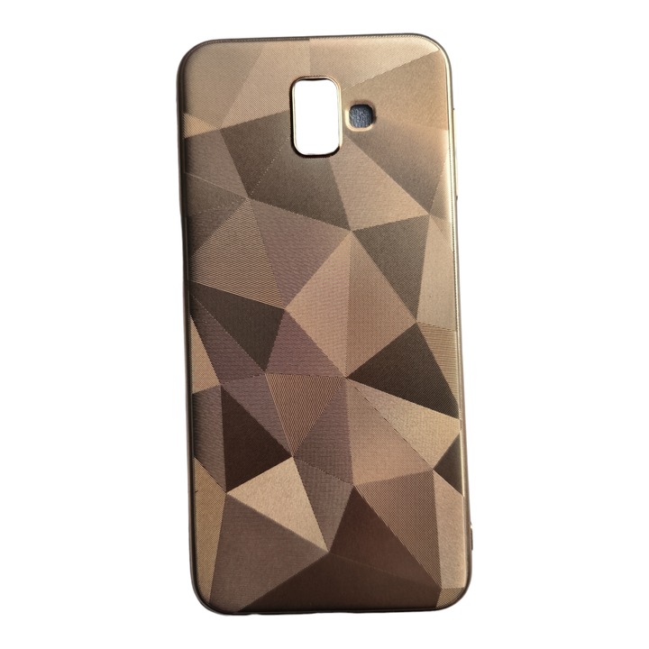 Husa compatibila cu Samsung Galaxy J6+ -2018, cu textura diamant 3D, Gold