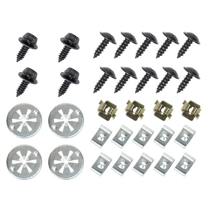 32 tűs készlet a motorvédelem rögzítéséhez, MODECAR, Audi A3 8L 00-03, Seat Leon I 99-05, Seat Toledo II 99-04, Skoda Octavia I 96-10, VW Bora 98-05, VW Golf IV 97 -03 , VW New Beetle 98-05