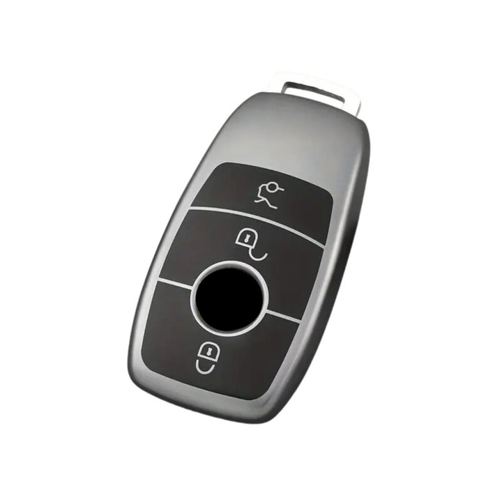 Husa cheie TPU 3 butoane Mercedes-Benz, AUTOTOB®, gri inchis