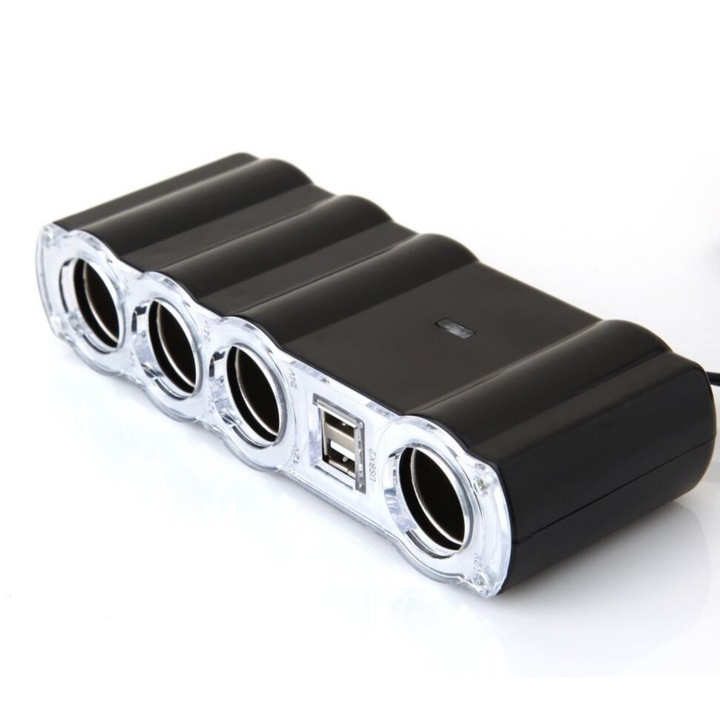 Prelungitor Priza idealSTORE 4 Cai Auto si 2 USB
