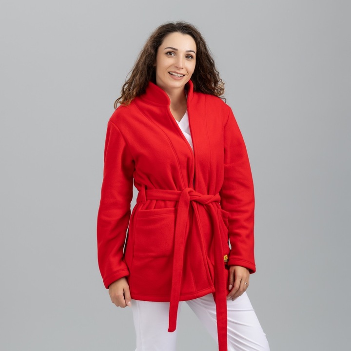 Halat medical fleece/polar, SafetyOne, rosu, L