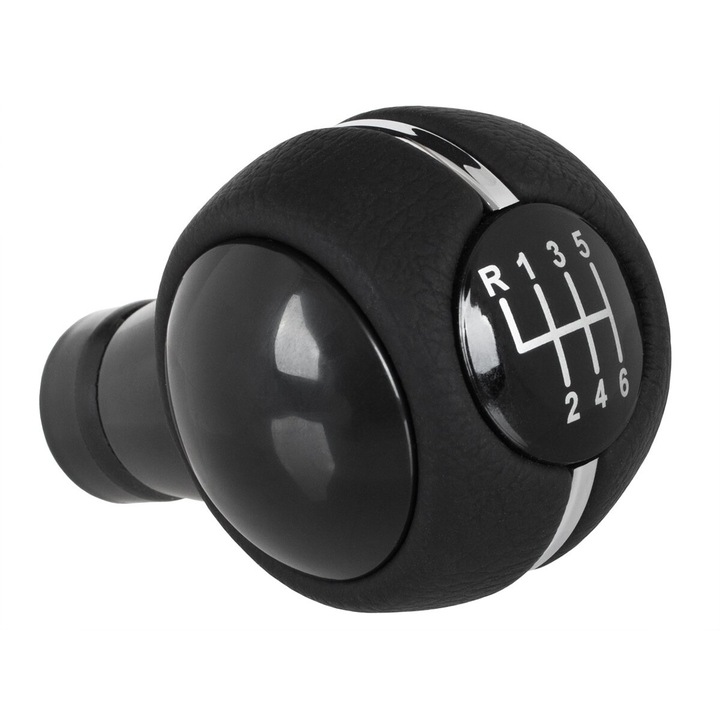 Sebességváltó gomb, Mini F55, fekete króm elemekkel, 6 sebességes, új