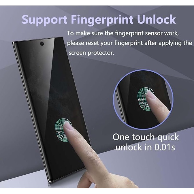 Folie sticla Curbata securizata Privacy Infinity Enterprise pentru Samsung Galaxy S21 Ultra, protectie Display, compatibila, Amprenta, 9H pentru ecran telefon Fata AntiShock, Flexibil, lipire Completa