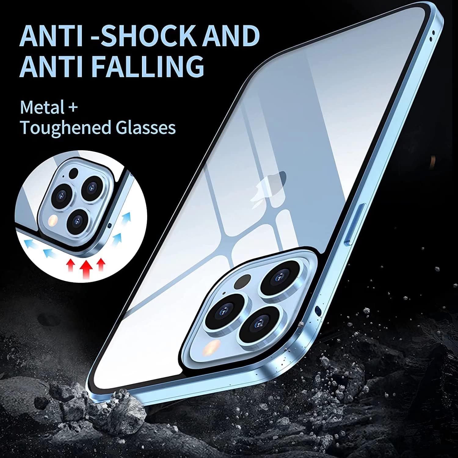 Husa pentru iPhone 14 Plus, 360 protection, full body, schelet metalic, protectie fata spate si camera, prindere magnetica, Sigloo, Light Green