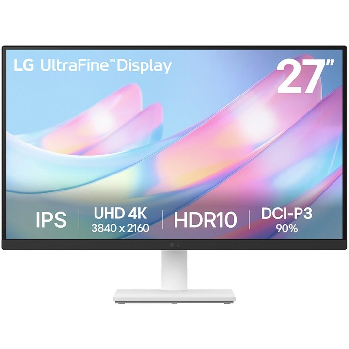 Monitor IPS LED LG 27" 27US500-W, UHD (3840 x 2160), HDMI, DisplayPort, fehér
