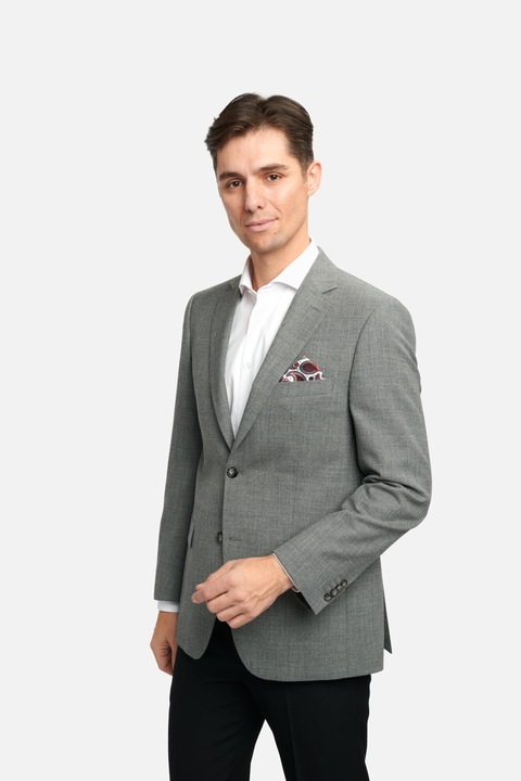 Sacou clasic gri deschis 100% lana - XL- Short INTL