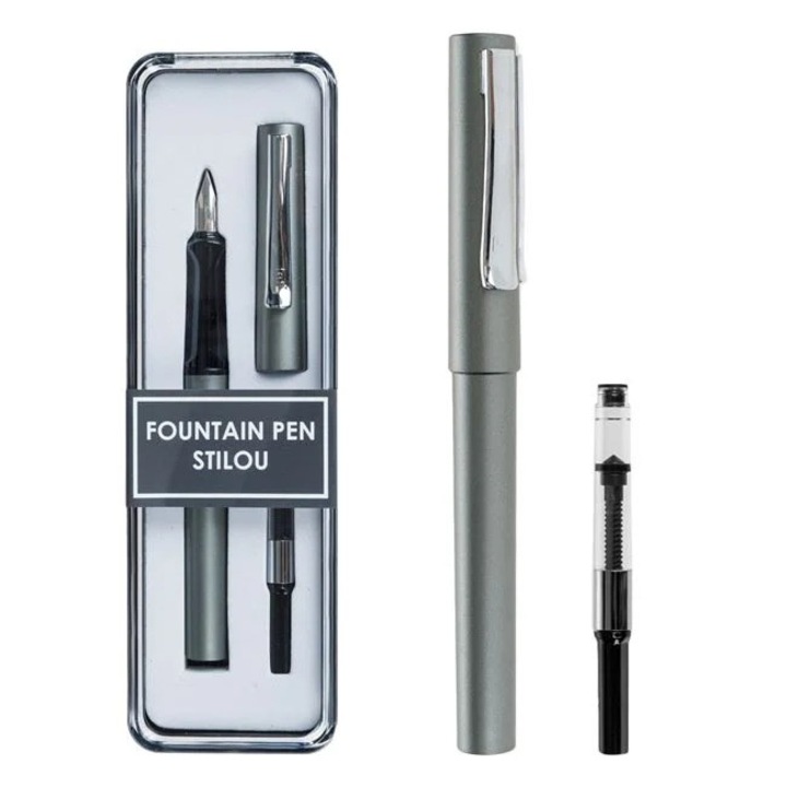 Nyland® Matt sötétszürke tollkészlet és 1 tinta utántöltő