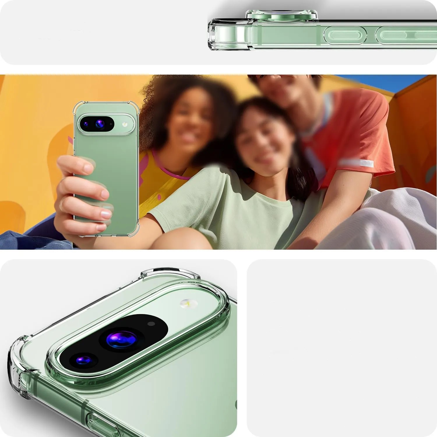 Husa protectie Mat-Tech compatibila cu Google Pixel 9 / 9 Pro, Protectie Camera, Colturi anti-soc, Decupaje Precise, Rezistenta la impact, Margini ridicate pentru protectia ecranului, Transparenta