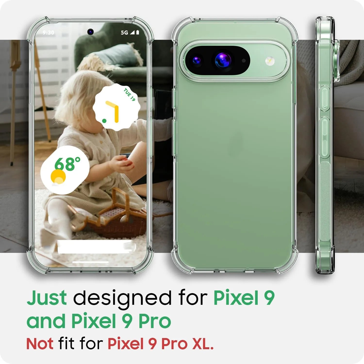 Husa protectie Mat-Tech compatibila cu Google Pixel 9 / 9 Pro, Protectie Camera, Colturi anti-soc, Decupaje Precise, Rezistenta la impact, Margini ridicate pentru protectia ecranului, Transparenta