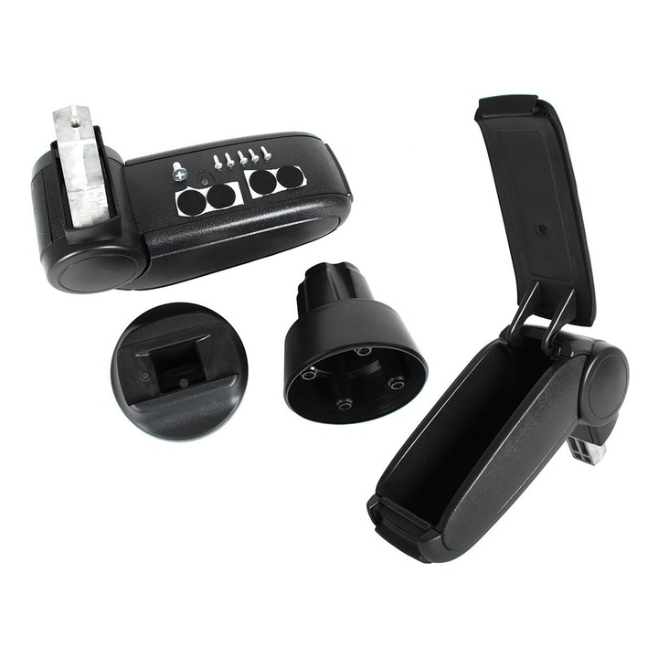 Подлакътник MODECAR, черен, монтажен комплект, за VW UP!, Skoda Citigo, Seat Mii, 2011-