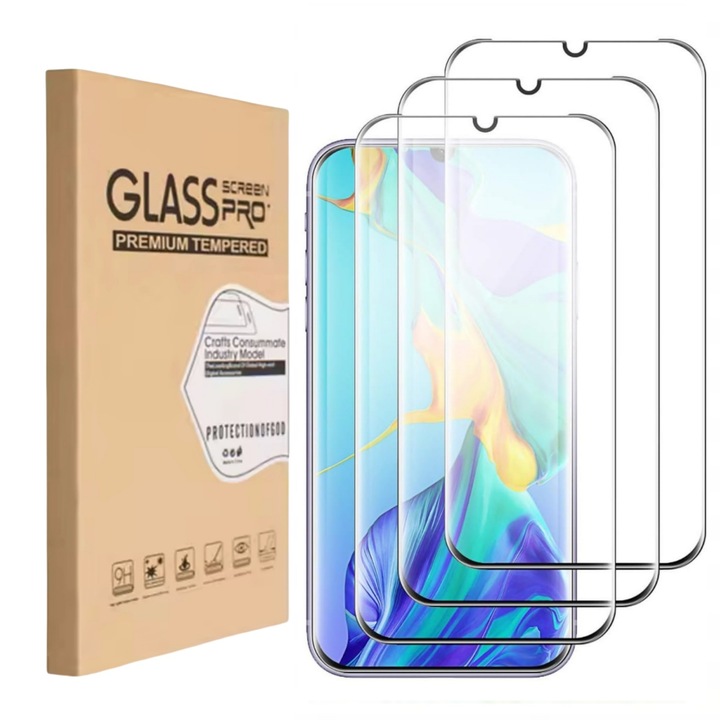 Комплект от 3 стъклени протектора за Huawei P30 Pro / P30 Pro New Edition, Ultra HD, Anti-Scratch, Anti-Shock, Vanaxalife®
