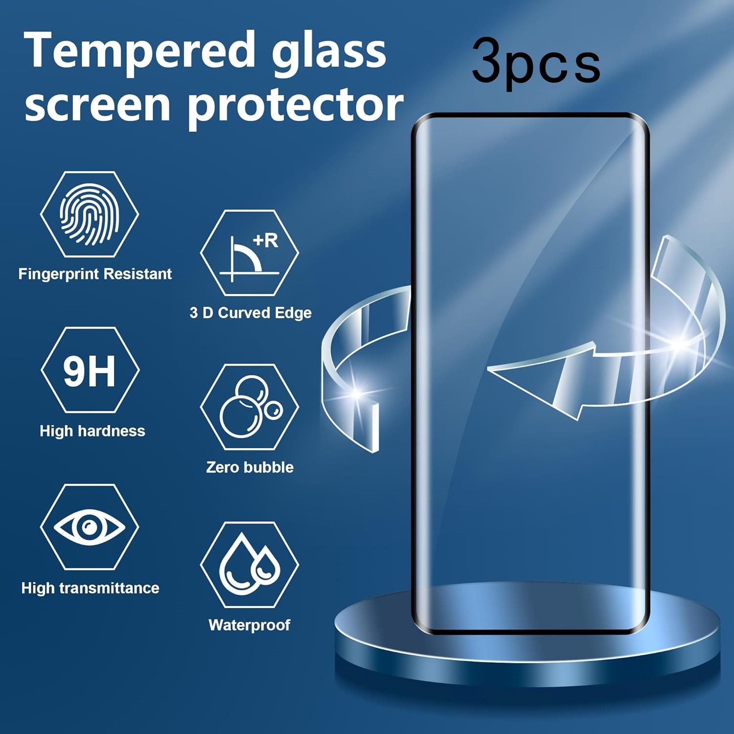 Set 3 Folie de protectie ecran exterior din sticla pentru MOTO Edge 50 Fusion, Ultra HD, Anti Zgarieturi, Anti Socuri, Vanaxalife®