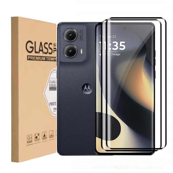 3 db-os üveg képernyővédő fólia Motorola Moto Edge 50 Pro készülékhez, karcmentes, ütésálló, Vanaxalife®