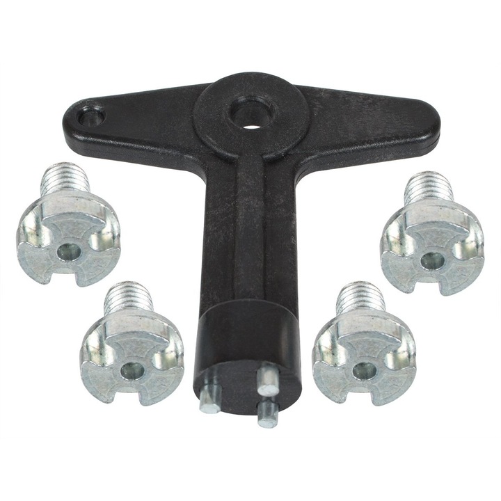 Set cheie + 4 suruburi pentru capace roti, MODECAR, compatibil cu Opel, 18x12mm, nou