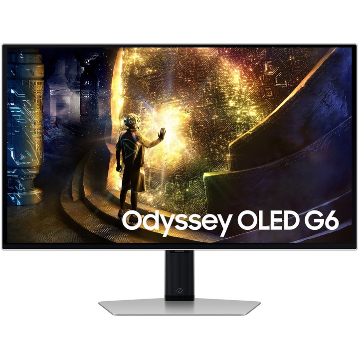 Samsung Odyssey G6 Gaming monitor OLED 27", QHD (2560x1440), 240 Hz, 0,03 ms, AMD FreeSync™ Premium Pro, HDR10+, tükröződésmentes, 2x HDMI, Display Port, Jack, USB, Pivot, ezüst