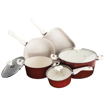 Set 8 piese Heinner Marlene, Ceramica + Marmura, inductie Set 8 piese Heinner Marlene, Ceramica + Marmura, inductie