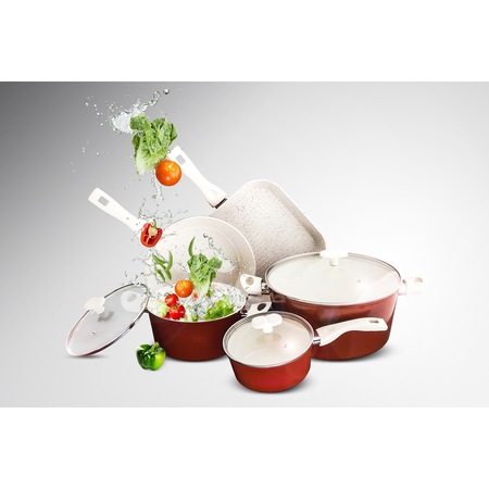 Set 8 piese Heinner Marlene, Ceramica + Marmura, inductie