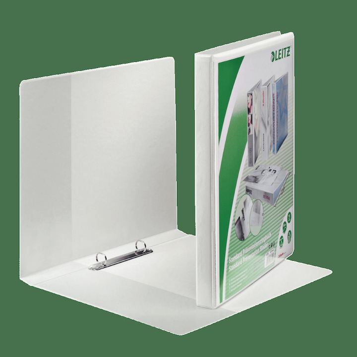 Механичен тефтер Leitz Panorama Maxi, A4, 2RR механизъм, пръстен 16 mm, бял