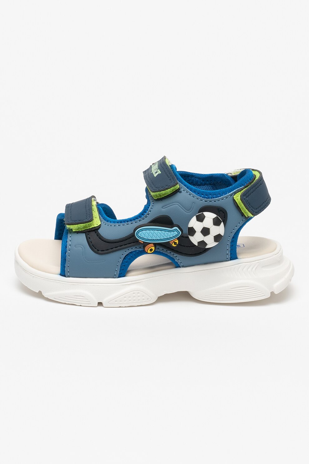 Lumberjack, Sandale cu velcro si detalii grafice, Albastru royal, Albastru petrol, 29 EU