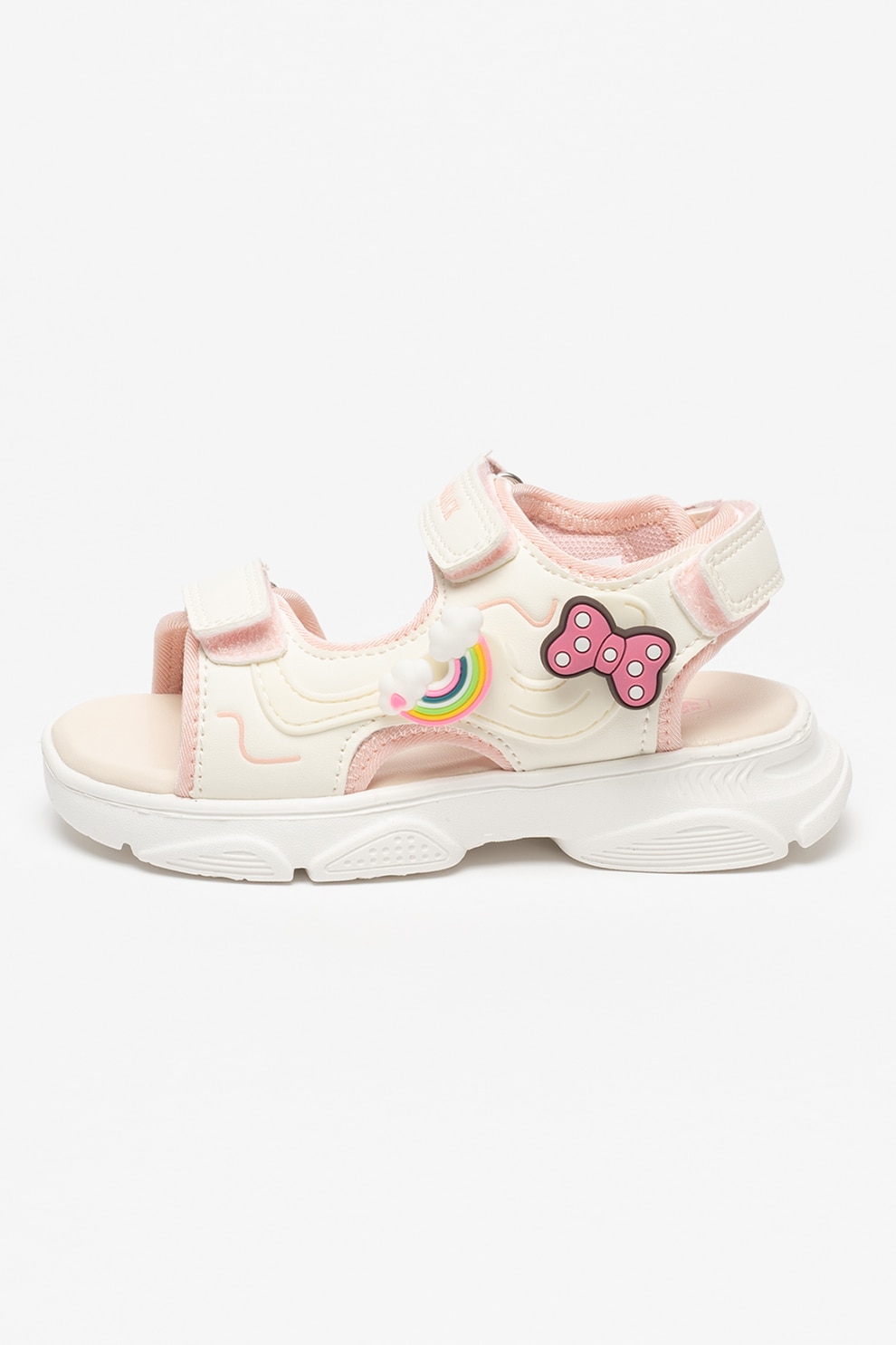 Lumberjack, Sandale cu talismane intersanjabile, Alb fildes, Roz, 32 EU