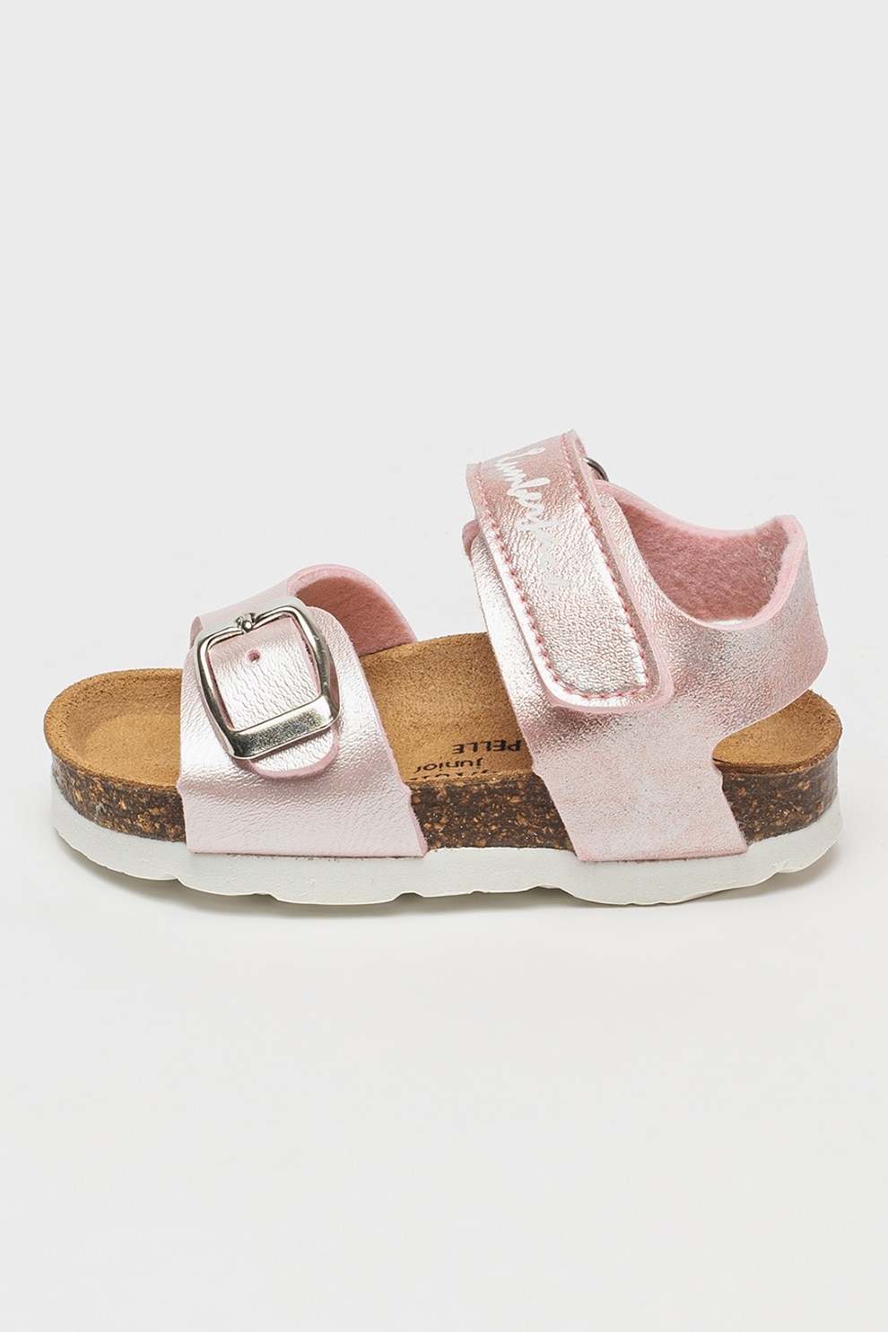 Lumberjack, Sandale cu talpa plata si logo Bing, Maro taupe deschis, Roz prafuit, 26 EU