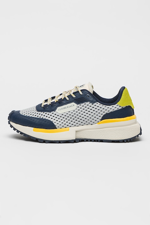 Lumberjack, Pantofi sport cu design perforat, Albastru glaciar/Bleumarin